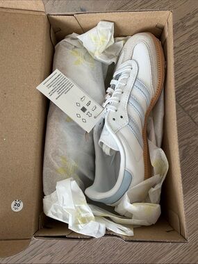 adidas Blue Shoe Box with White Label